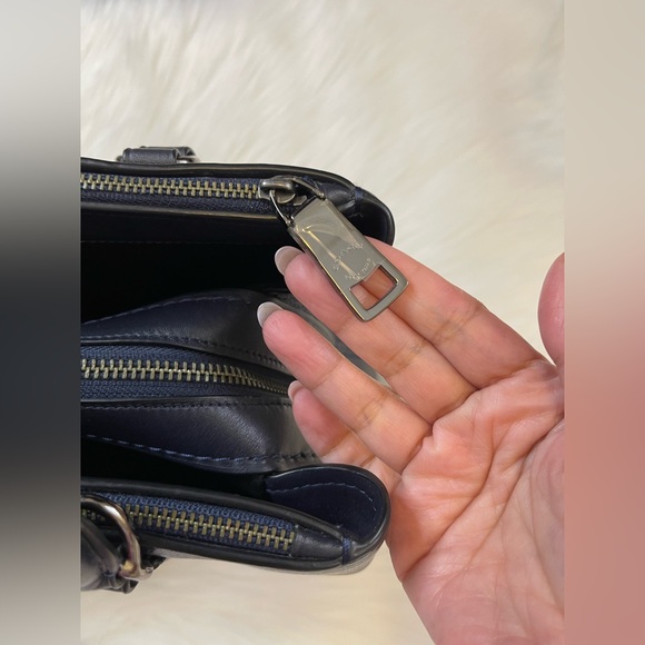 Coach Dark Blue Leather Satchel - Picture 8 of 16